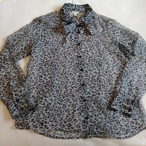 Semi Sheer Bow Tie Blouse by DYNAMTIE - Picture 10 of 10